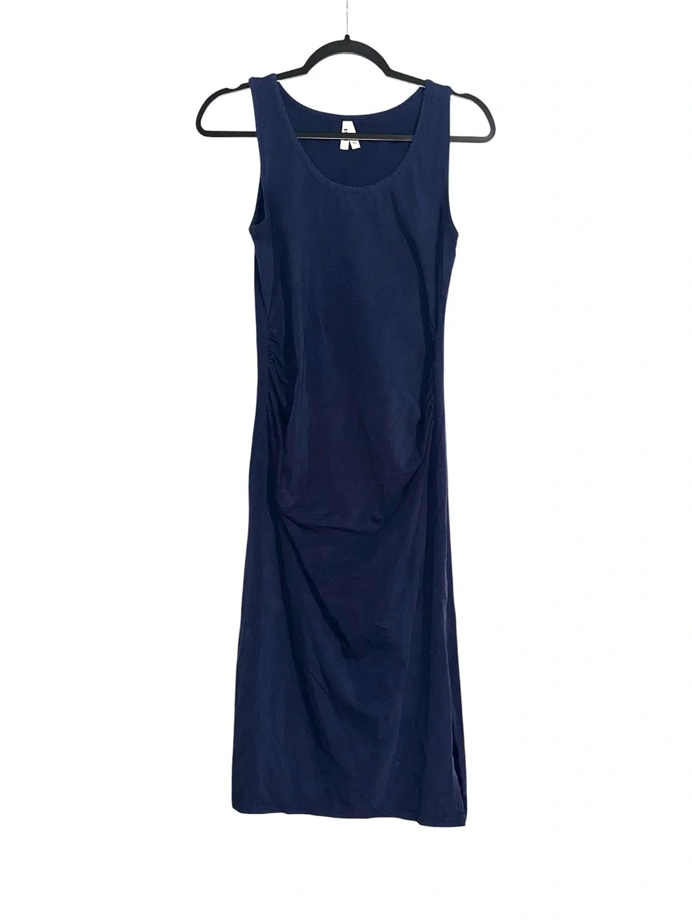 Pact Organic Cotton Sleeveless Navy Maternity Midi Tank Dress MEDIUM - Picture 2 of 6